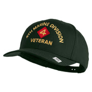 4th Marine Division Veteren Embroidered Solid Cotton Twill Pro Style Cap - Dk-Green OSFM