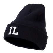 IL Illinois State Embroidered Long Beanie