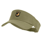Licensed 17th Airborne Division Embroidered Cotton Twill Sun Visor - Khaki OSFM