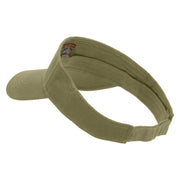 Licensed 17th Airborne Division Embroidered Cotton Twill Sun Visor - Khaki OSFM