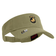 Licensed 17th Airborne Division Embroidered Cotton Twill Sun Visor - Khaki OSFM