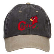 Cardinals Bird Embroidered Washed Two Tone Cap