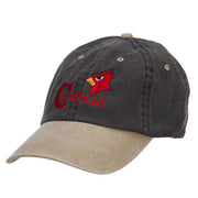 Cardinals Bird Embroidered Washed Two Tone Cap