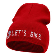 Let's Bike Embroidered Acrylic Short Beanie