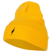 Lightning Bolt Embroidered Long Beanie