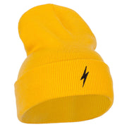 Lightning Bolt Embroidered Long Beanie