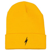 Lightning Bolt Embroidered Long Beanie