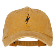 Lightning Bolt Embroidered Unstructured Cotton Cap