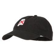 Alabama State Flag Map Embroidered Low Profile Cotton Cap