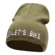 Let's Bike Embroidered Acrylic Short Beanie