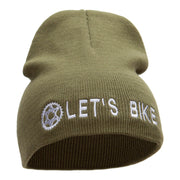 Let's Bike Embroidered Acrylic Short Beanie