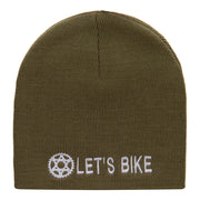 Let's Bike Embroidered Acrylic Short Beanie