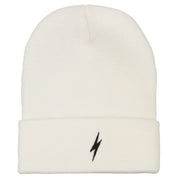 Lightning Bolt Embroidered Long Beanie