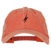 Lightning Bolt Embroidered Unstructured Cotton Cap