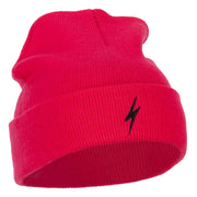 Lightning Bolt Embroidered Long Beanie