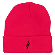 Lightning Bolt Embroidered Long Beanie