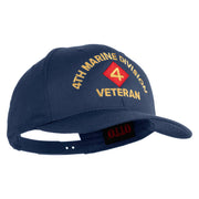 4th Marine Division Veteren Embroidered Solid Cotton Twill Pro Style Cap - Navy OSFM
