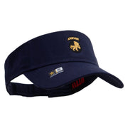Licensed 17th Airborne Division Embroidered Cotton Twill Sun Visor - Navy OSFM