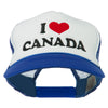 I love Canada with Heart Embroidered Foam Front Mesh Back Cap