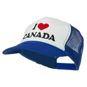 I love Canada with Heart Embroidered Foam Front Mesh Back Cap