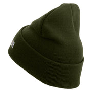 Licensed 101st Airborne Retired Embroidered 12 Inch Long Knitted Beanie - Olive OSFM