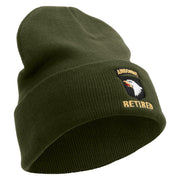 Licensed 101st Airborne Retired Embroidered 12 Inch Long Knitted Beanie - Olive OSFM