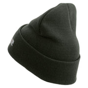 Licensed 101st Airborne Retired Embroidered 12 Inch Long Knitted Beanie - DK-Grey OSFM