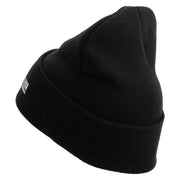 Licensed 101st Airborne Retired Embroidered 12 Inch Long Knitted Beanie - Black OSFM