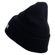 Licensed 101st Airborne Retired Embroidered 12 Inch Long Knitted Beanie - Navy OSFM