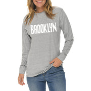 Brooklyn Spellout Graphic Long Sleeve Crewneck Tee