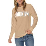 Brooklyn Spellout Graphic Long Sleeve Crewneck Tee