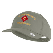 U.S. Marine Corps 4th Marine Division Embroidered Solid Cotton Twill Pro Style Cap - Grey OSFM