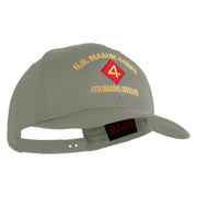 U.S. Marine Corps 4th Marine Division Embroidered Solid Cotton Twill Pro Style Cap - Grey OSFM