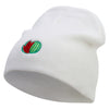 Watermelon Embroidered 8 Inch Short Beanie - White OSFM