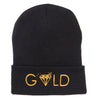 Gold Diamond Logo Embroidered Long Beanie