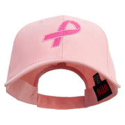 Hot Pink Ribbon Breast Cancer Embroidered Lady Cap