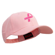 Hot Pink Ribbon Breast Cancer Embroidered Lady Cap