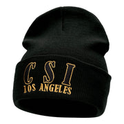 CSI Los Angeles Embroidered 12 Inch Long Knitted Beanie