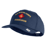 U.S. Marine Corps 4th Marine Division Embroidered Solid Cotton Twill Pro Style Cap - Navy OSFM