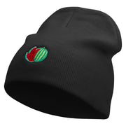 Watermelon Embroidered 8 Inch Short Beanie - Black OSFM