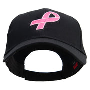 Hot Pink Ribbon Breast Cancer Embroidered Lady Cap