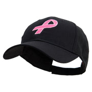 Hot Pink Ribbon Breast Cancer Embroidered Lady Cap