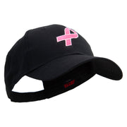 Hot Pink Ribbon Breast Cancer Embroidered Lady Cap