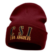 CSI Los Angeles Embroidered 12 Inch Long Knitted Beanie