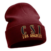 CSI Los Angeles Embroidered 12 Inch Long Knitted Beanie