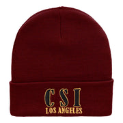 CSI Los Angeles Embroidered 12 Inch Long Knitted Beanie