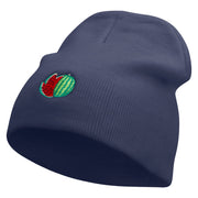 Watermelon Embroidered 8 Inch Short Beanie - Navy OSFM