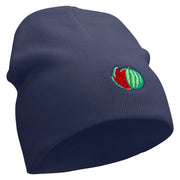 Watermelon Embroidered 8 Inch Short Beanie - Navy OSFM