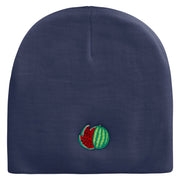 Watermelon Embroidered 8 Inch Short Beanie - Navy OSFM