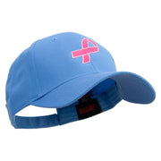 Hot Pink Ribbon Breast Cancer Embroidered Lady Cap